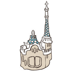Illustration of Park G&uuml;ell. Vector Graphic on the white Background.