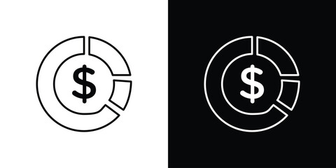 Asset allocation icon vector illustration sign symbol. linear design