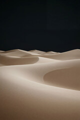 Rippled Sand Dunes Under A Dark Night Sky With Stars desert landscape