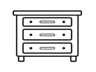 Dresser furniture icon in elegant flat vector line art