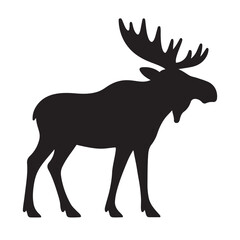 Moose Silhouette set Vector, Wild Animal Icon for Nature, Wildlife and Outdoor Designs