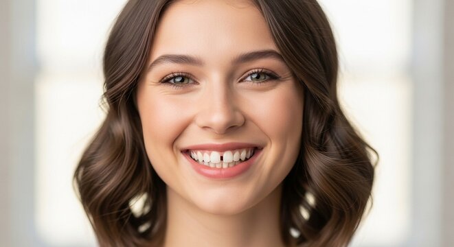 Portrait of Beautiful Young Woman Smiling with a Gap in her Teeth, Embracing Imperfection and Radiating Authentic Beauty