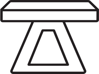 Clean 2D vector illustration of modern end table