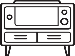 Flat vector art of modern entertainment furniture symbol