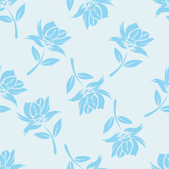 Vintage floral seamless pattern. Trendy painted flower background. Repeating floral pattern