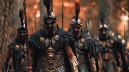 ancient sparta army training cinematic poster in daylight with emotional depth