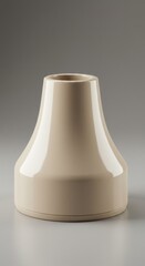 Beige, smooth, rounded vase