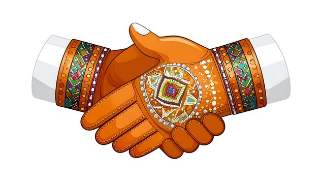 Ornate handshake illustration