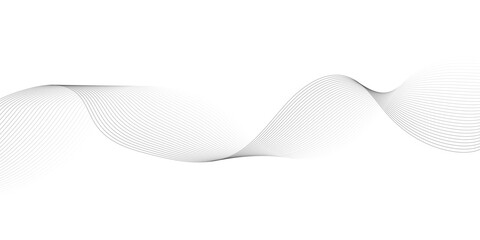 Abstract wave element for design. Digital frequency track equalizer. Stylized line art background. Vector illustration. Wave with lines created using blend tool. Curved wavy line, smooth stripe.