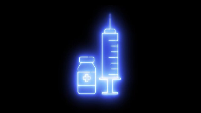 Neon animation of the vaccine icon