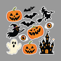 Spooky halloween night with bats and moon vector illustration