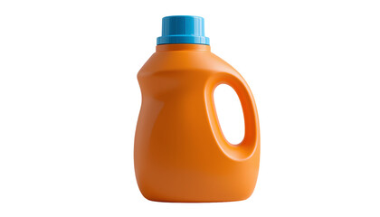 Photo of Bright Orange Laundry Detergent Container with Large Ergonomic Right-Side Handle – Isolated on Transparent Background