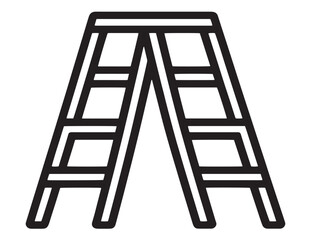 Elegant Folding Ladder Icon Design in Clean Stylish Vector Drawing