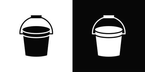Water bucket icon. simple glyph icon. Vector solid isolated black illustration.