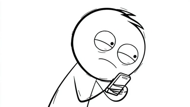 Suspicious Person Narrowing Eyes at Phone Screen