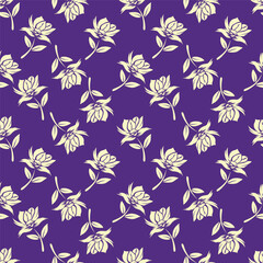 Watercolor seamless pattern with garden flowers. Vintage spring or summer floral pattern. Flower seamless pattern. Botanical art. Wedding floral