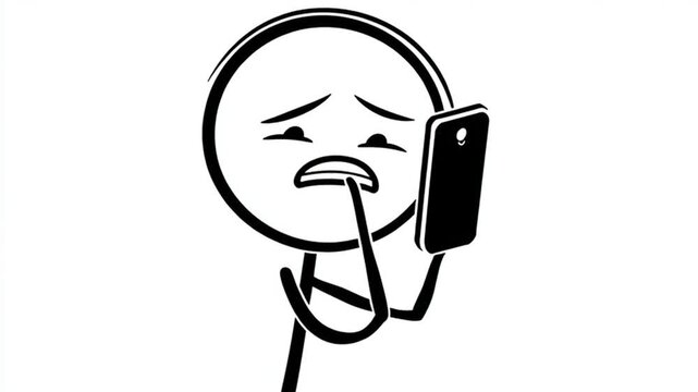 Skeptical Person Raising Eyebrow Viewing Mobile Screen