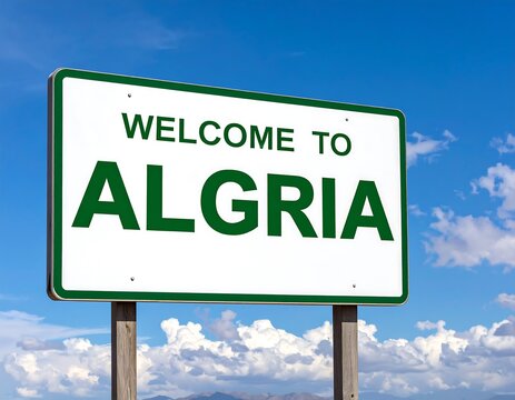 Welcome sign to Algria