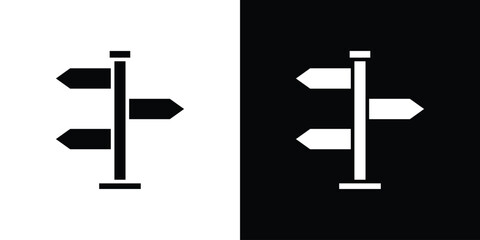 Signpost icon. simple glyph icon. Vector solid isolated black illustration. © iconic