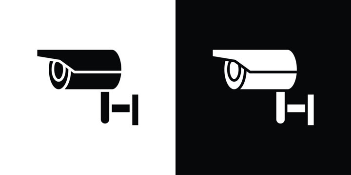 Security camera icon. simple glyph icon. Vector solid isolated black illustration.