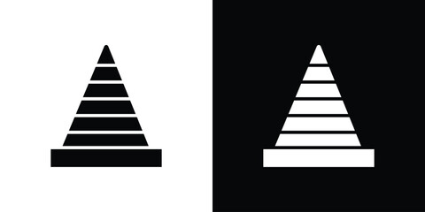 Fototapeta premium Road cone icon. simple glyph icon. Vector solid isolated black illustration.