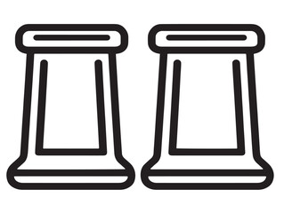 Minimal furniture leg caps icon in elegant vector outline