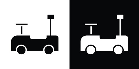 Pushing car icon. simple glyph icon. Vector solid isolated black illustration.