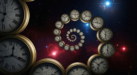 Spiral of clocks in cosmic space