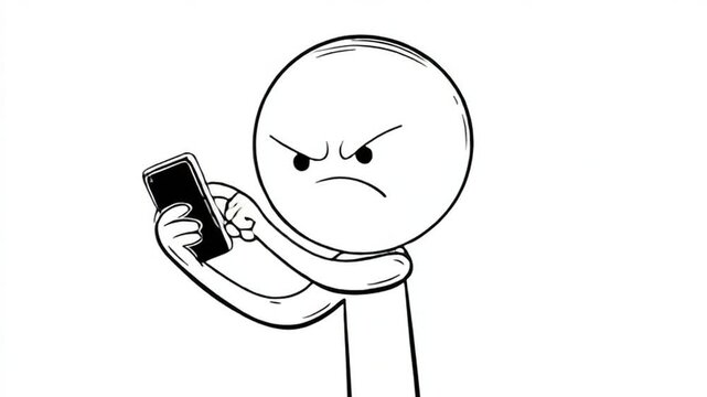 Frustrated User Tapping Smartphone with Fury