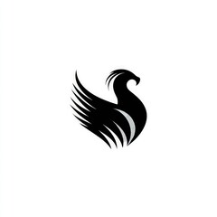 Obraz premium Abstract design of a mythical bird in profile view.