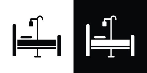 Hospital bed icon. simple glyph icon. Vector solid isolated black illustration.