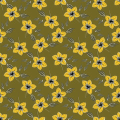 Watercolor seamless pattern with garden flowers. Vintage spring or summer floral pattern. Flower seamless pattern. Botanical art. Wedding floral