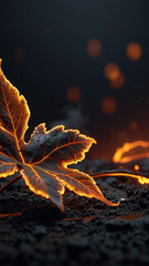 Burning, neon autumn leaves.