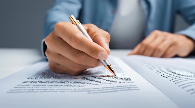 Hand Writing Close Up Document and Pen Focus on AIs Potential to Assist and Replace Traditional Job Tasks with Text on Paper