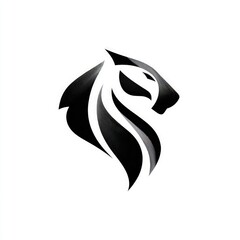 Naklejka premium Abstract animal head design in black and white.