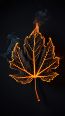Burning, neon autumn leaves.