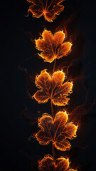 Burning, neon autumn leaves.