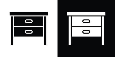 Bedside table icon. simple glyph icon. Vector solid isolated black illustration.