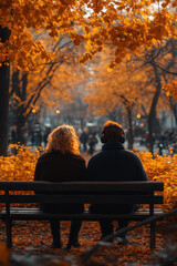 people sitting on bench in park.