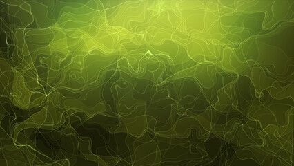 Geometric green background with curved waves in motion. Gradient video of high quality in 4k © vannet