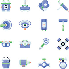 Plumbing Icon Art Set 