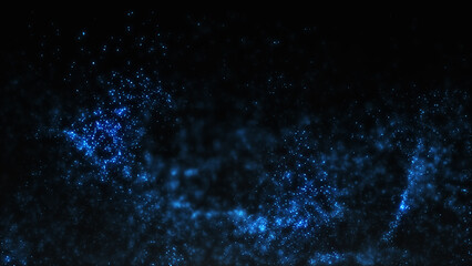 Abstract 4K blue shining glitter particles animation new motion background. Light flare for event, festival, presentation, music, show, party, award, fashion, music, festival, club, stage