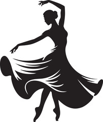 Elegant ballerina silhouette graceful dance performance artistic expression and refined beauty vector illustration for creative projects and designs