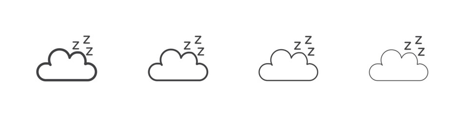 Zzz icon symbol pictogram. outline black style