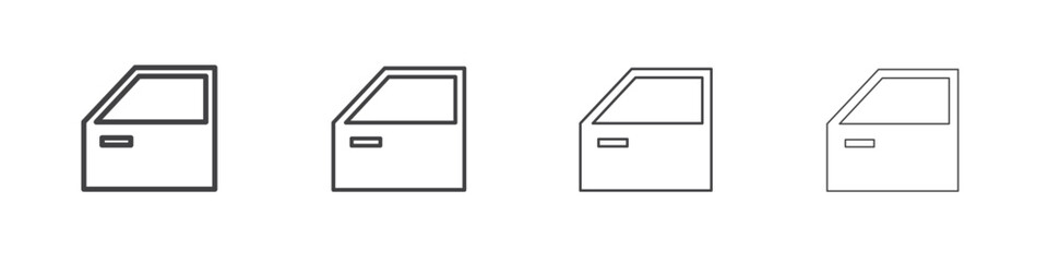 car door icon symbol pictogram. outline black style