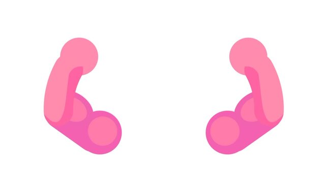 An illustration of two flexed arms symbolizing muscle strength, physical fitness, and body empowerment in a minimal style