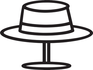 Minimalist hat stand icon in elegant outlined vector line art