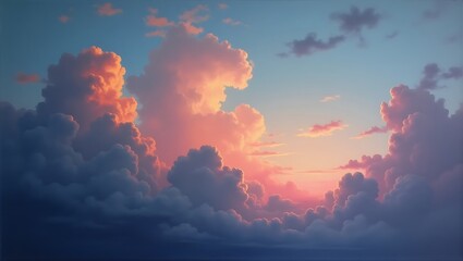 Beautiful sunset clouds pink orange sky aesthetic wallpaper background hd high resolution desktop mobile wallpaper