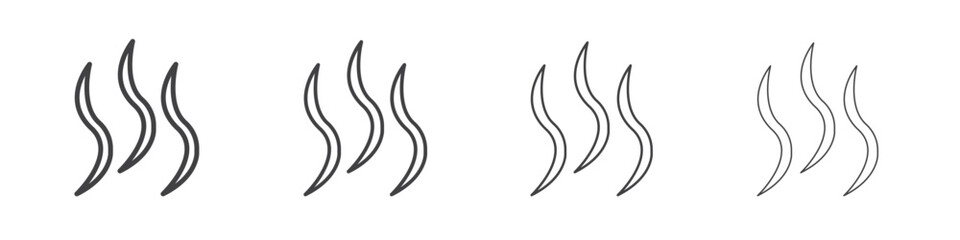 Smoke steam silhouette icon symbol pictogram. outline black style