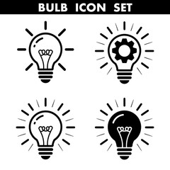 Creative light bulb icons showcasing innovation and technology in simple vector graphic design